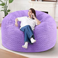 6FT Bean Bag Chair,Giant Bean Bag Chairs for Adults,Big Bean Bags with Memory Foam Filled, Large Beanbag Chairs with Chevron Plush Cover-Purple