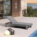 PURPLE LEAF Patio Lounge Chair Modern Luxury Outdoor Chaise Lounge 1 Piece with Adjustable Backrest Aluminum PU Leather Style Chaise Lounge Chairs for Pool Garden Backyard Beach, Grey