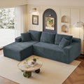 105" Sectional Couches for Living Room Cloud Couch Sofa with L-Shape Upholstered Boneless Couchs Modern Modular Sectional Couch with Chaise (Dark Grey, 105" W+Left Facing Chaise+2Seaters)