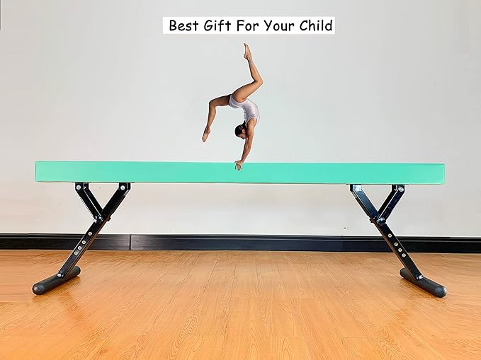 MARFULA Adjustable Balance Beam 8 ft Gymnastic Beam Adjustable Height for Kids and Teenage of All Gymnastic Levels, Gymnastic Training Beam Gymnastic Equipment for Athlete Home and Gym Club Use
