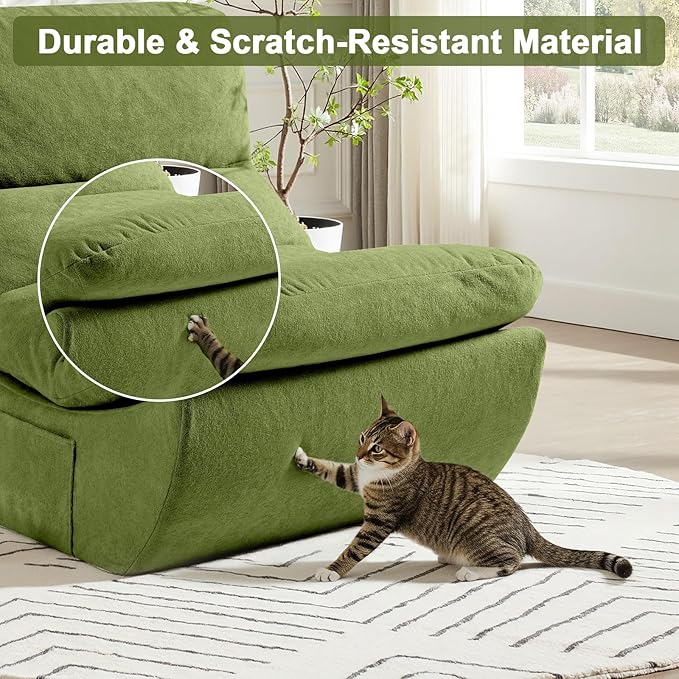 Set of 3 Bean Bag Chairs for Adults, Single Sofa, Lazy Sofa, Anti Cat Scratch Fabric with Machine Washable, Beanbag Chair for Bedroom, Floor Couch Living Room, Bedroom, Dorm, Reading Corner(Green)