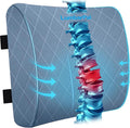 Lumbar Support Pillow for Office Chair Back Support Lumbar Pillow for Car, Gaming, Office Chair - Improve Sitting Posture & Back Pain Relief, Memory Foam, Adjustable Straps, Light Blue