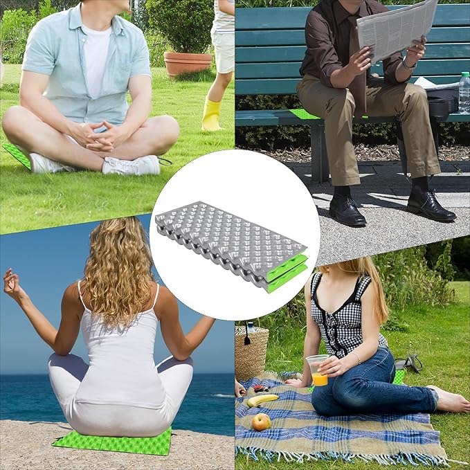 REDCAMP Foam Hiking Seat Pad, Foldable Z Ultralight Sitting Pad for Camping Backpacking Stadium Outdoor, Green/Blue/Khaki/Yellow/Black