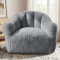 Homkdom Bean Bag Chair, Giant Bean Bag Chairs for Adults, Shell-Shaped Bean Bag Couch with Armrests & Side Pockets, Comfy Beanbag Lazy Couch Reading Chair for Bedroom, Living Room, Bluegrey