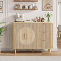 47.3" Modern Buffet Cabinet with Storage, Kitchen Sideboard Buffet with 2 Door & 3 Drawers, Fluted Caffee Bar Storage Cabinet for Dining Room, Living Room, Entryway, Natural Oak