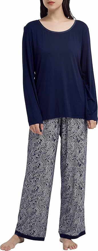 GYS Viscose from Bamboo Women's Pajama Sets Super Soft Long Sleeve Sleepwear Comfy Winter Pjs Sets S-4X