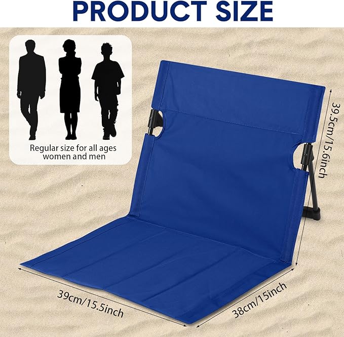 Jetec Foldable Floor Backrest Chair Portable Camping Chair with Storage Bag Light Weight Lazy Seat for Indoor Outdoor Bed Ground Park Lawn Concerts Beach Hiking