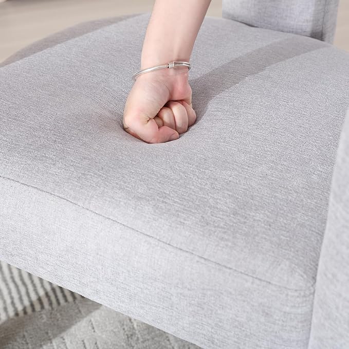 DAYALANE Modern Barrel Dining Chairs Set of 2, Upholstered Kitchen Chairs with Arms Comfy Chenille Side Chair for Living Room/Dining Room/Reception, Grey Chenille