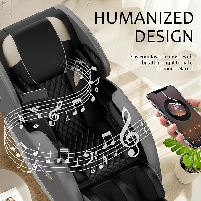 2026 Massage Chair for Full Body 4D Zero Gravity, with Heat Therapy, SL-Track Shiatsu Foot Rollers, Yoga Stretch, Heating Function, for Home Office Use,Black (Gray)