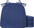 Chair Cushions for Dining Chairs Set of 4, Non Slip Kitchen Chair Pads, 17" x 16" x 2", Indoor Dining Chair Cushions with Ties, D-Shaped Seat Cushions for Kitchen Chairs, Navy Blue