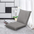 BestComfort Folding Floor Chair 6-Position Adjustable Meditation Video Gaming with Back Support for Reading TV Watching, Portable Seat Lounge Sofa Kids Teens Adult, Grey (65605)