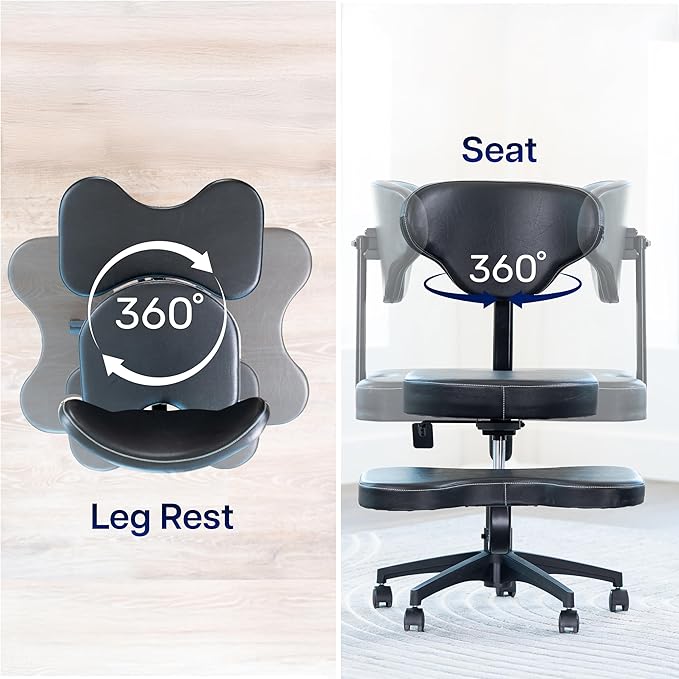 VIVO Mobile Cross Legged Office Chair with Back Support for Yoga Meditation ADHD, Height Adjustable, Black, CHAIR-CL03B