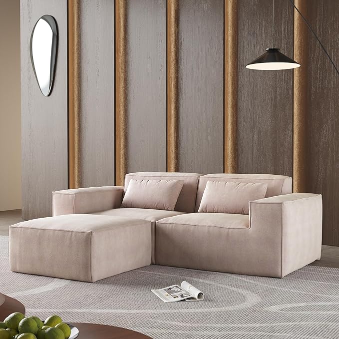JACH 86.62" Modular Sectional Couch, Huge Plus Love Seat Sofa, Modern Comfy Cloud Couches with Reversible Chaise Ottoman, Sofa Furniture for Living Room, Office, Apartment, Brown