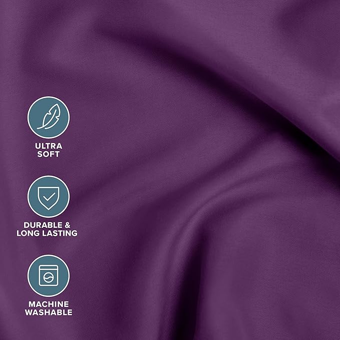 Bare Home Bed-in-A-Bag 5 Piece Comforter & Sheet Set - Twin XL - Goose Down Alternative - Ultra-Soft 1800 Premium Bed Set (Twin XL, Plum/Plum)