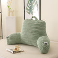 PAJEO Reading Pillow for Sitting in Bed, Large Backrest Reading Pillow with Arm Rest,Back-Rest Support Cushion for Sit Up on Couch, Sofa, and Floor, Dorm Essentials (Green Corduroy, Standard(17"))