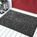 Yimobra Large Welcome Mat 36x24, Waterproof Non-Slip Outdoor Mats for Front Door Outside Entrance, Low-Profile Entryway Mat Indoor for Garage Patio, Grey