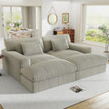 83" Oversized Chaise Lounge Sofa Chair Indoor，Soft Corduroy Fabric, Boneless sofawith Cushion，A Comfortable, deep-Seated Cloud Sofa for use in The Living Room.(2-Seater-Gray)