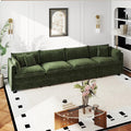 Aoowow Modular Sectional Sofa,147.2 Inch Deep 4-Seater Sofas Comfy Chenille Cloud Sofas and Couches with Pillows for Living Room Apartment（Green）
