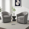 DREAMSIDEA Swivel Accent Chair Armchair, Modern Round Single Sofa Seating Comfy Reading Barrel Chairs for Living Room Bedroom (Coffee, Set of 2)