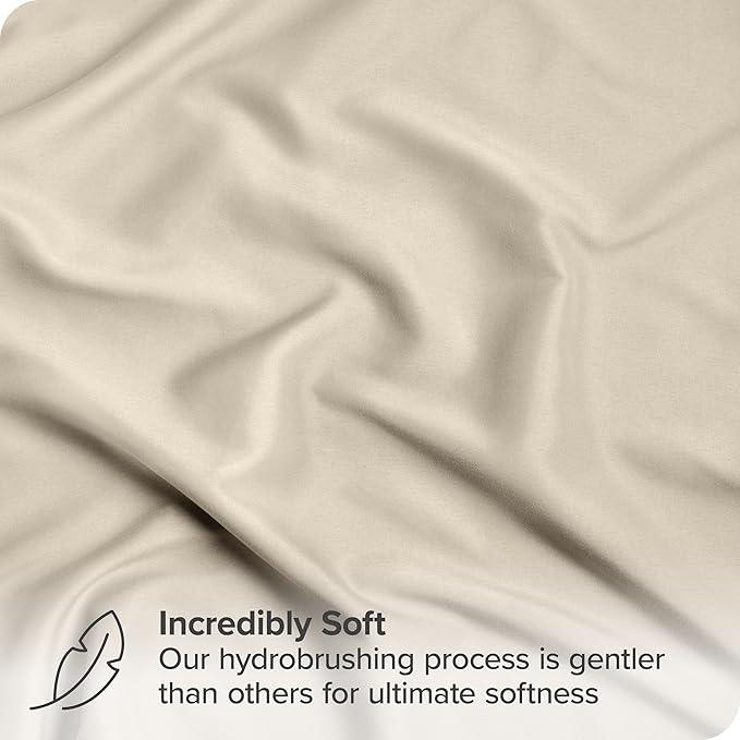 Bare Home Bed-in-A-Bag 7 Piece Comforter & Sheet Set - Full XL - Goose Down Alternative - Ultra-Soft 1800 Premium Bed Set (Full XL, Taupe/Sand)