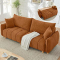 Mofolit Sleeper Sofa Bed Convertible Couch with Storage in Chenille Fabric Loveseat for Living Room Apartment and Small Spaces (Orange)