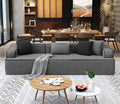 SUNSHINE VALLEY 3 Seat Boneless Sectional Couch in Box, 104'' Corduroy Modular Cloud Sofa for Living Room Bedroom, Modern Upholstered Couch with Deep Seat, No Assembly Required, Grey