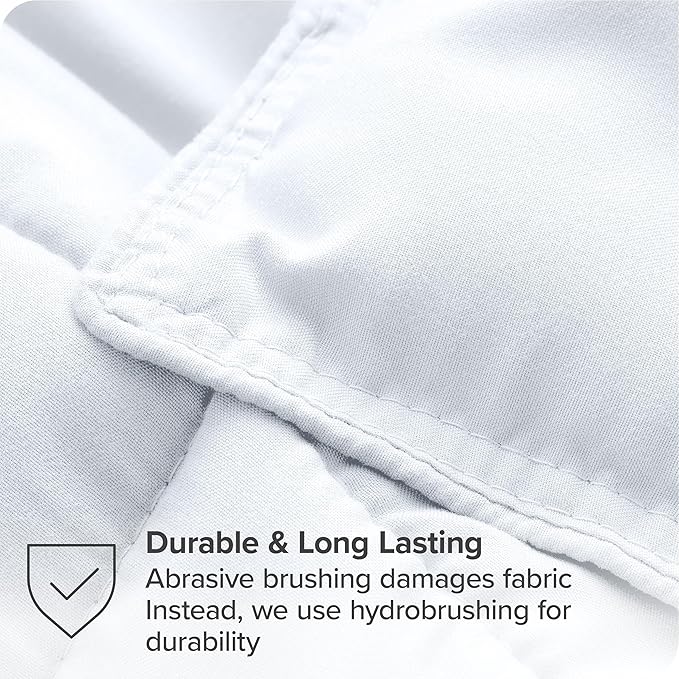 Bare Home Bed-in-A-Bag 8 Piece Comforter & Sheet Set - Split King - Goose Down Alternative - Ultra-Soft 1800 Premium - Bed Set (Split King, White/White)