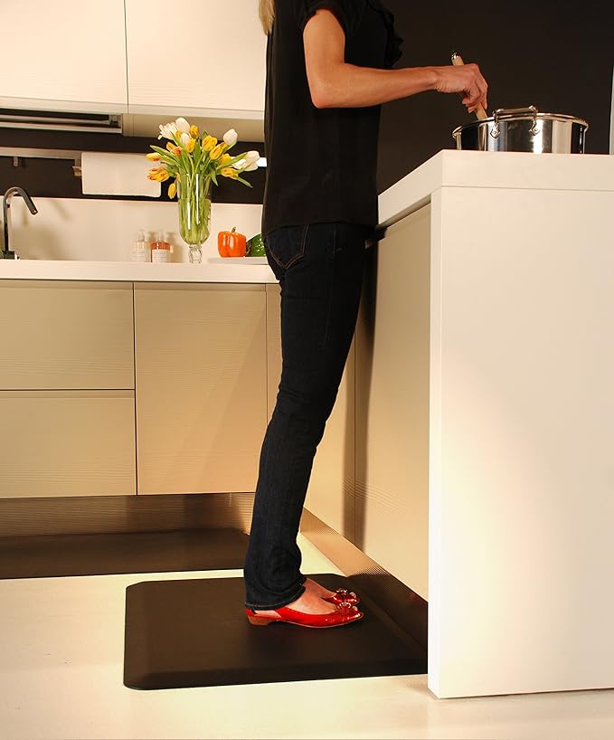 WellnessMats Original Anti-Fatigue 72 Inch by 36 Inch Kitchen Mat, Black