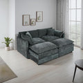 Aoowow Modular Sectional Sofa Modern Convertible Loveseat Couch,77.16 Inch Deep 2-Seater Sofas Comfy Chenille Cloud Sofas and Couches Set with 2 Movable Ottoman for Living Room Apartment（Grey）