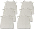 Chair Cushions for Dining Chairs Set of 6, Non Slip Kitchen Chair Pads, 17" x 16" x 2", Indoor Dining Chair Cushions with Ties, D-Shaped Seat Cushions for Kitchen Chairs, Beige