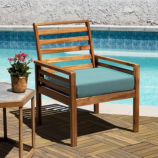 VICTORY RELAX Acacia Wood Decking Tiles 9PCS - Easy Snap Interlocking Deck Tiles for Patio Poolside Balcony Decor - All Weather Waterproof Flooring for Indoor & Outdoor (Round Joints)