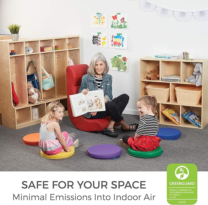Factory Direct Partners 10489-RD Soft Ergonomic Horizontal Soft Video Rocker - Great for Reading, Gaming, Meditating, or TV for Kids Teens and Adults - Red