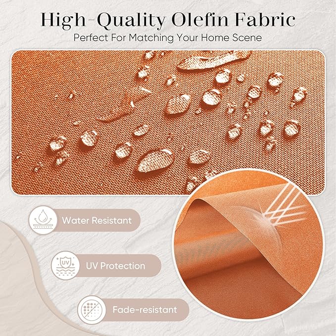 Outdoor Chair Cushions-Patio Chair Cushions Set of 2 with Removable Cover 22 X 25 Inch Outdoor Cushions for Patio Furniture Chair Sofa Couch-Orange