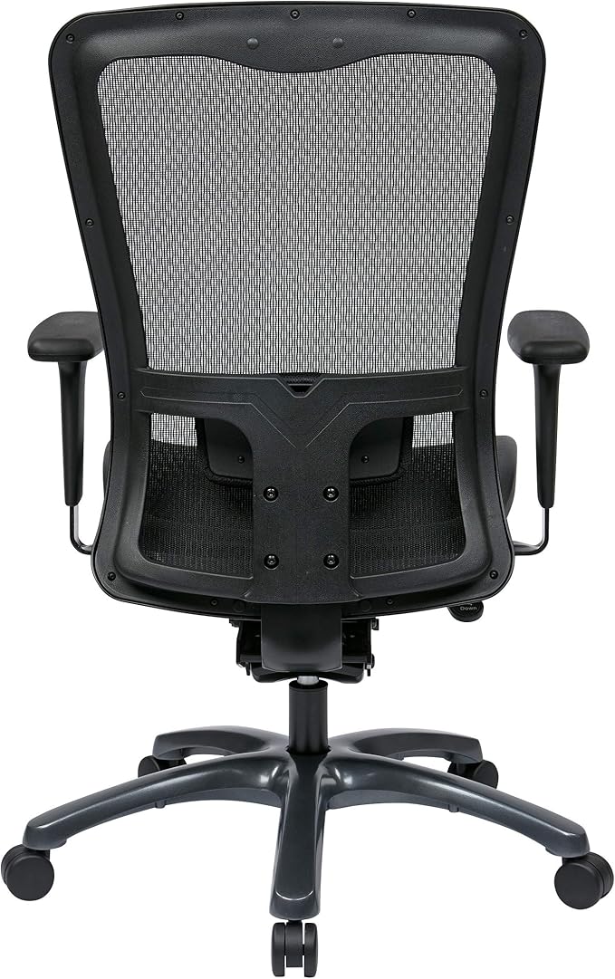 Office Star ProGrid High Back Breathable Back and Seat Manager's Office Chair with Adjustable Lumbar Support, Black