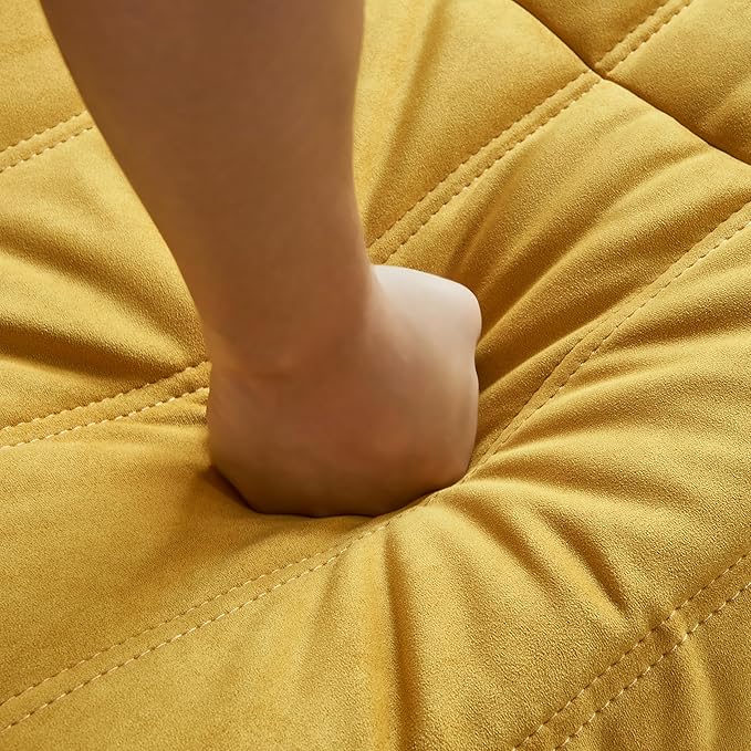 Bean Bag Chair - Corner Sofa, Fireside Chair Bean Bag Sofa Large Bean Bag Chair for Adults,Fireside Floor Couch for Living Room, Bedroom, Gaming & Office (Yellow, Single)