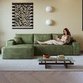 AUGOP 108" Sectional Couches for Living Room Modern Modular Sofa with L-Shape Couchs Upholstered Boneless Couch Deep Seat Sectional Couch with Chaise (Green, Left Facing Chaise+2Seaters)