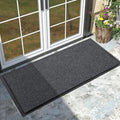 Yimobra Doormat Outdoor Indoor Entrance 47 x 24, All-Season All-Weather Front Door Mat, 100% Waterproof Welcome Matt for Floor Garage Outside Entry, Stain and Fade Resistant,Gray White