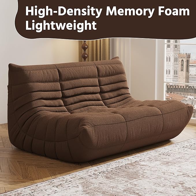 Bean Bag Chair, Fireside Chair, Large Bean Bag Chair for Adults, Bean Bag Chairs for Teens with High-Resilience Foam, Non-Slip Base Floor Lounge Sofa,Living Room (Coffee, Loveseat)