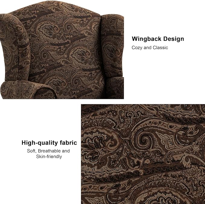 DREAMSIDEA Accent Chair, High Back Upholstered Armchair with High Resilience Sponge & Wood Legs, Mid-Century Modern Comfy Single Sofa Reading Chairs for Living Room, Bedroom (Cranberry, Set of 1)