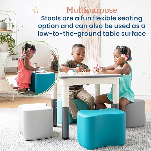 ECR4Kids SoftZone Toddler Modular Stool Set, Flexible Seating, Contemporary, 6-Piece