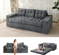 MAXYOYO Convertible Sofa Bed, Pull Out 3 Seater Sleeper Sofa, 2 in 1 Folding Couch Bed, Fold Out Floor Couch with Pillows for Living Room Bedroom Lounge, Dark Grey