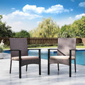 MFSTUDIO Outdoor Wicker Dining Chairs, Patio Chair Set, Rattan Outdoor Chairs Set of 2, All-Weather Patio Furniture Dining Chair with Removable Cushions, Backyard, Porch