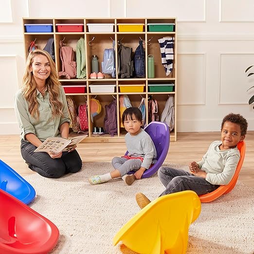 ECR4Kids Leaf Floor Seat, Rocker Chair, Primary, 6-Piece