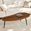 Saint Mossi Modern Coffee Table for Living Room, Mid-Century Mango Shaped Wood Coffee Table, Center Table for Small Space, D47xW23.6xH15, Espresso