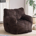 GDFStudio 37" Bean Bag Chair Oversize Bean Bag Lazy Floor Sofa with Back Support Comfy Corduroy Memory Foam Chair with Armrest for Living Room Bedroom, Brown