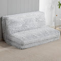 HOMCOM Bean Bag Chair Floor Sofa Bed for Adults, Thick Long Folding Sofa Bed 54 x102 in, Wall Couch Sleeper Chair Floor Mattress for Living Room, Light Gray