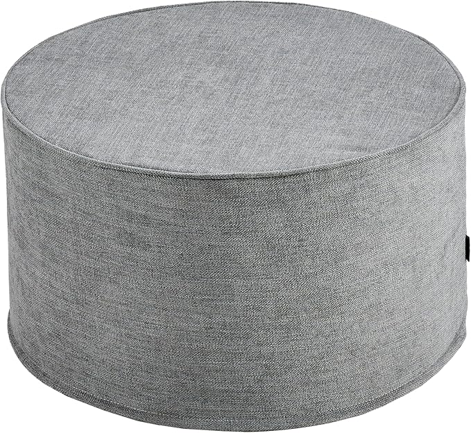 Weaverlane Large 22" Sturdy Ottoman Pouf for Living Room, Bedroom, Playroom, High Density Foam Filling Footrest, Side Table, Extra Seating Home College Dorm Décor Extra Firm (Gray)