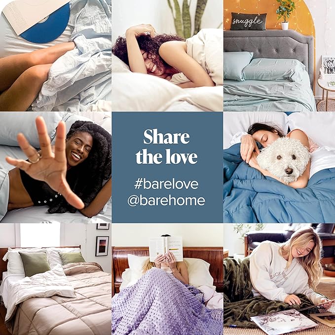 Bare Home Bed-in-A-Bag 5 Piece Comforter & Sheet Set - Twin XL - Goose Down Alternative - Ultra-Soft 1800 Premium Bed Set (Twin XL, Light Grey/Grey)