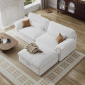 Cloud Sectional Couch, Down Filled Couch, Modular Couches Sofa for Living Room, Minimalist Deep Seat Modern Couches,Sofa Cover Removable,Chenille Fabric (83.46" Loveseat+1 Ottoman)
