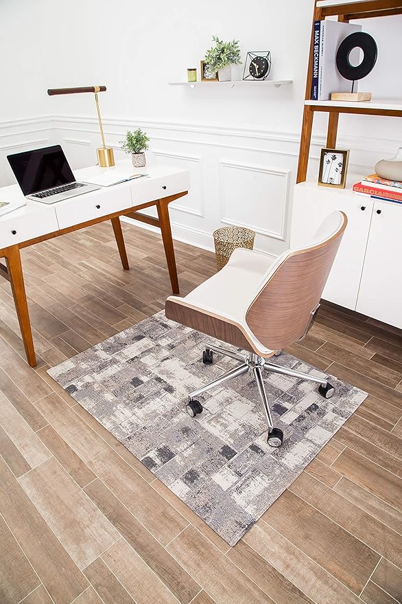 Anji Mountain Rug'd Office Chair Mat for Carpet & Hardwood Floor - Jacquard Woven Top, Anti-Slip Backing, Low Pile, Floor Protector Desk Chair Mat, Office Rugs for Rolling Chairs (36 x 48)